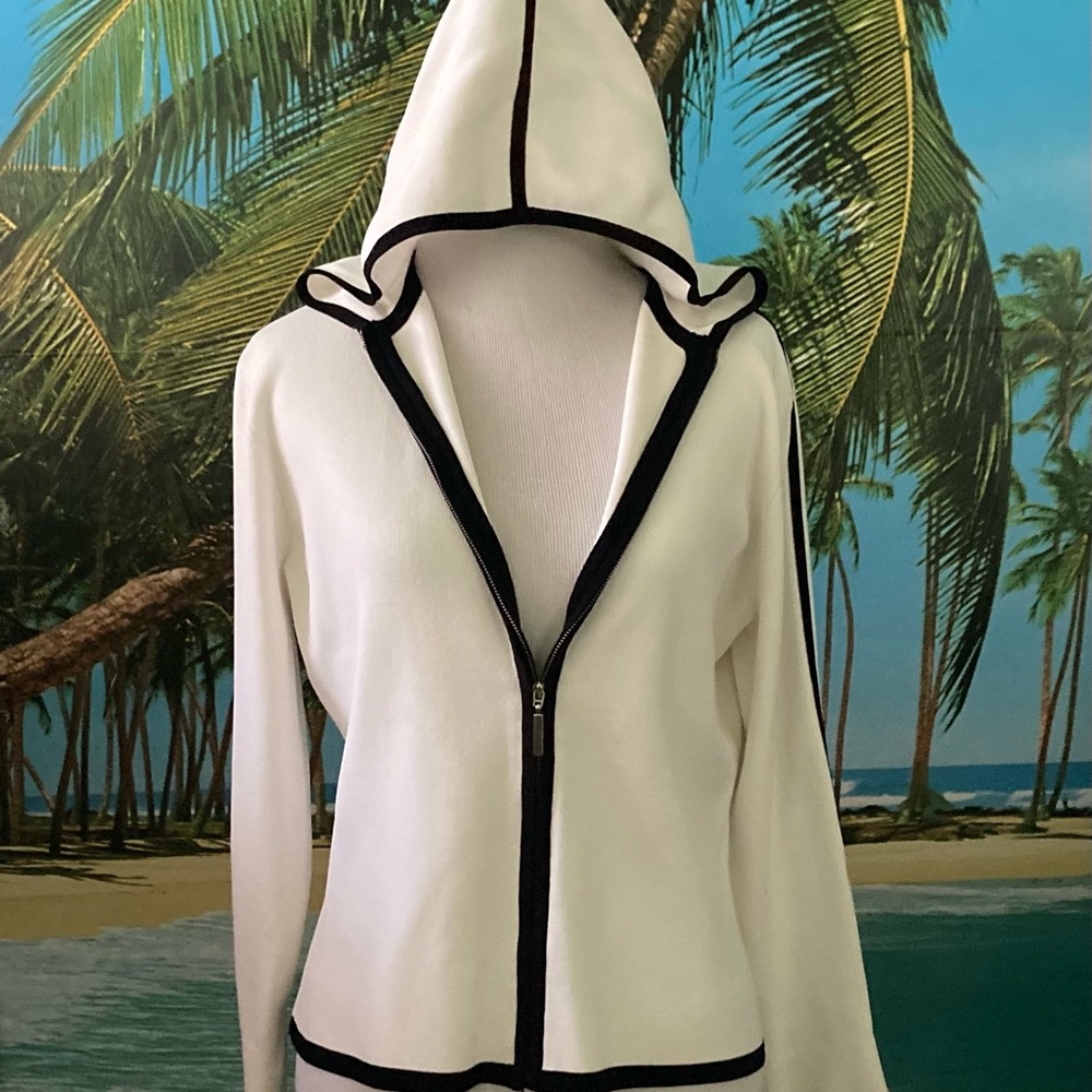 Knit jacket with hood